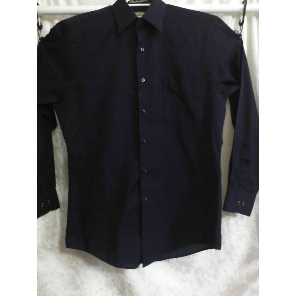 Van Heusen Men's Shirt Casual/Dress Long Sleeve Poly/Cotton Purple 15.5 (34/35) - Picture 10 of 16